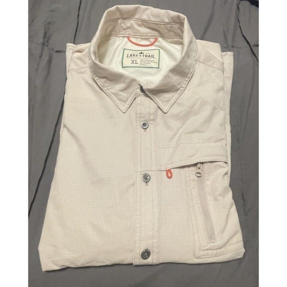 Lake And Trail Xl Button Up Casual Tan Outdoors Extra Large